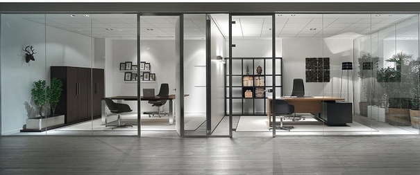 Vách ngăn phòng làm việc nhôm kính trong sang trọng tinh tế