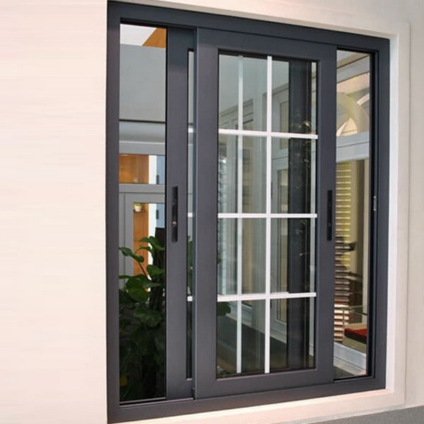 Cửa sổ trượt - cửa sổ khung nhôm kính 2 cánh chia đố